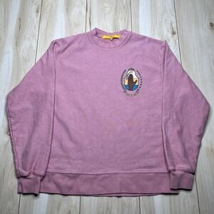 Union Los Angeles Crewneck Know The Ledge Logo Sweater Mens Size (1) Small Pink
